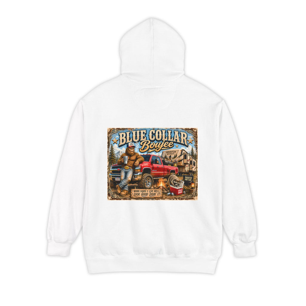 Blue Collar Hoodie Blue Collar Boujee Mens Hoodie Truck Camping Sweatshirt Tradesman Gift for Him Workwear Gift