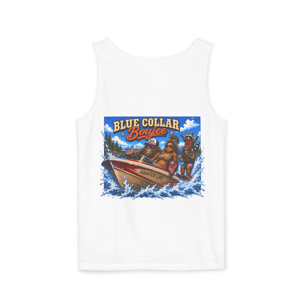 Blue Collar Bouyee Boat Tank Top | Graphic Summer Fishing Workboat Design