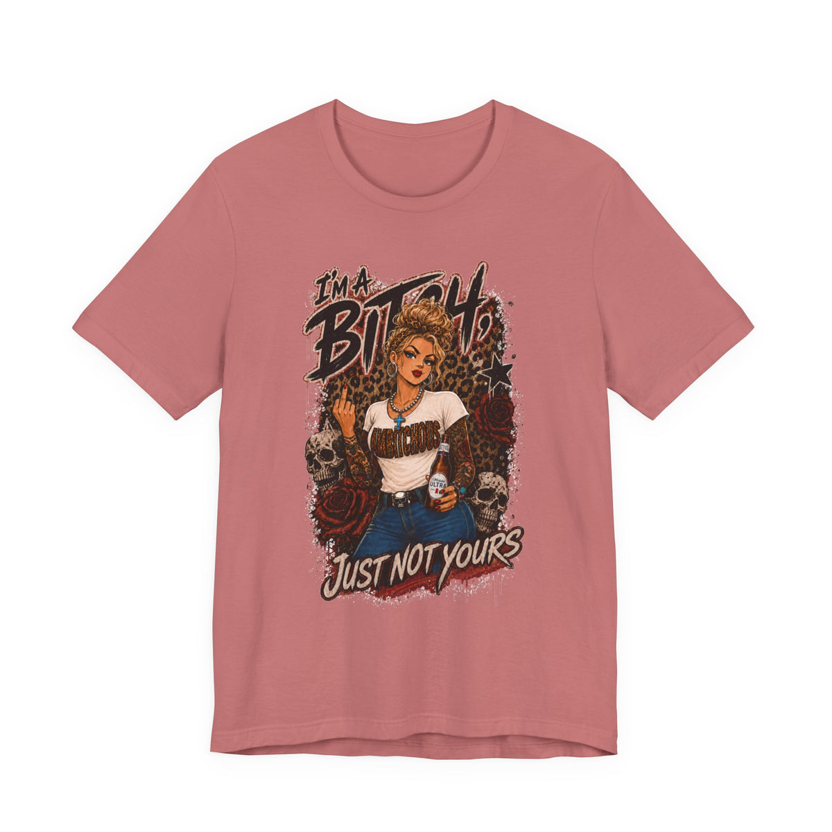 I'm a Bitch Just Not Yours tee | Retro Pinup Skull Graphic Shirt