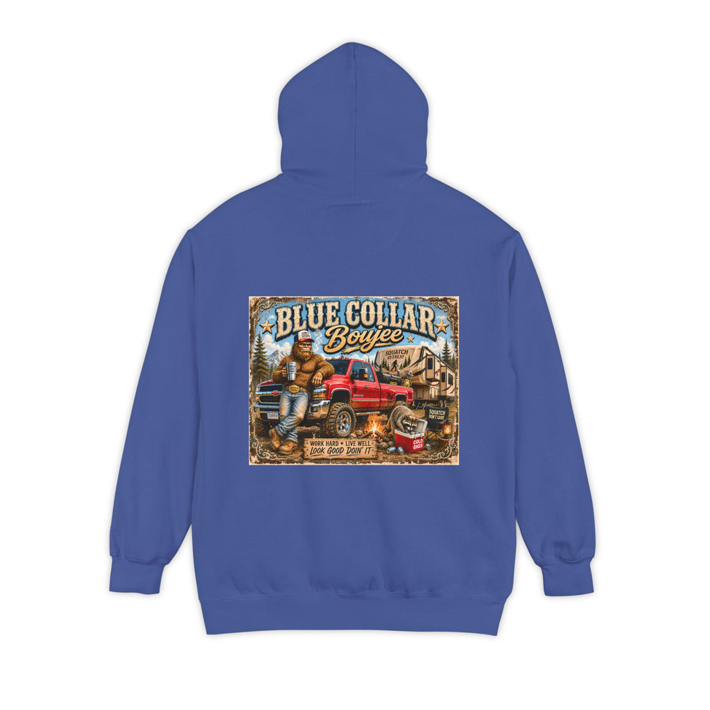 Blue Collar Hoodie Blue Collar Boujee Mens Hoodie Truck Camping Sweatshirt Tradesman Gift for Him Workwear Gift