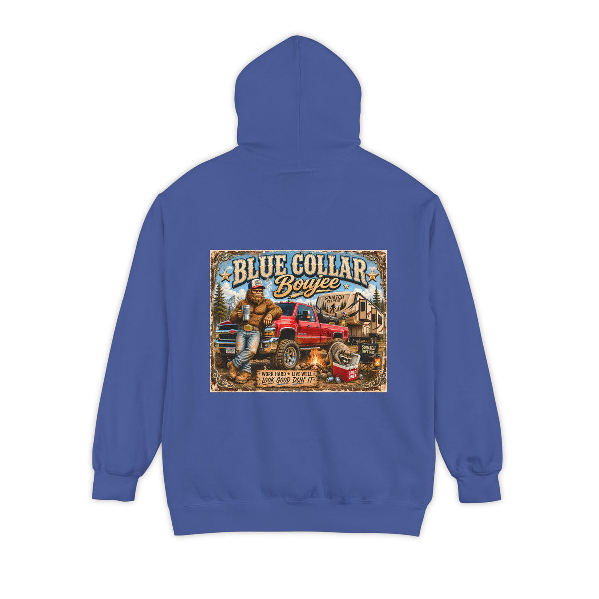 Blue Collar Hoodie Blue Collar Boujee Mens Hoodie Truck Camping Sweatshirt Tradesman Gift for Him Workwear Gift