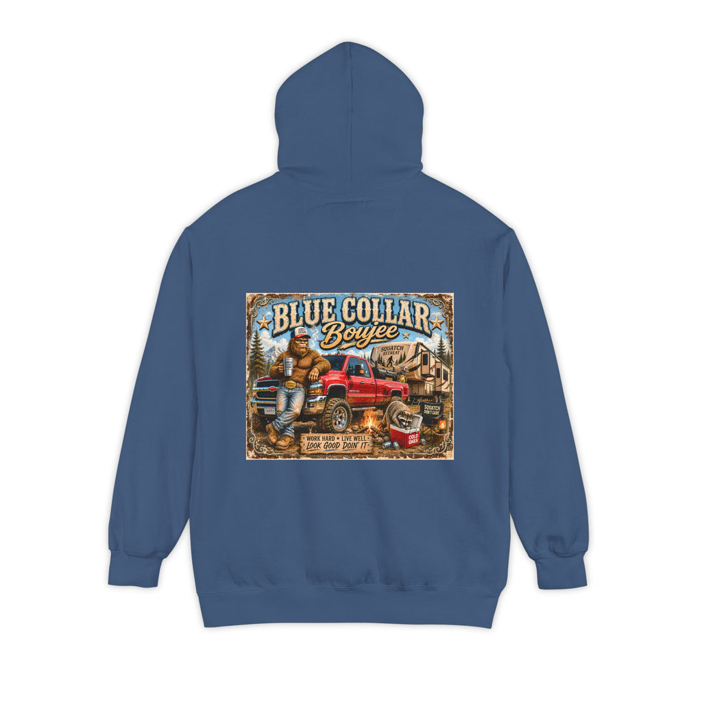 Blue Collar Hoodie Blue Collar Boujee Mens Hoodie Truck Camping Sweatshirt Tradesman Gift for Him Workwear Gift