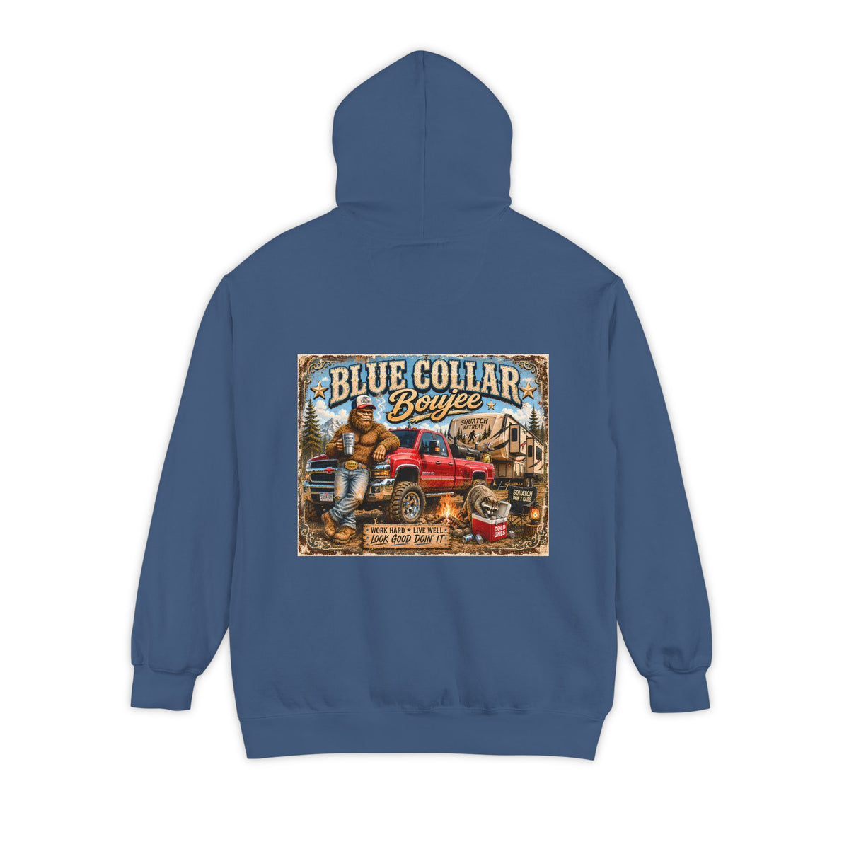 Blue Collar Hoodie Blue Collar Boujee Mens Hoodie Truck Camping Sweatshirt Tradesman Gift for Him Workwear Gift