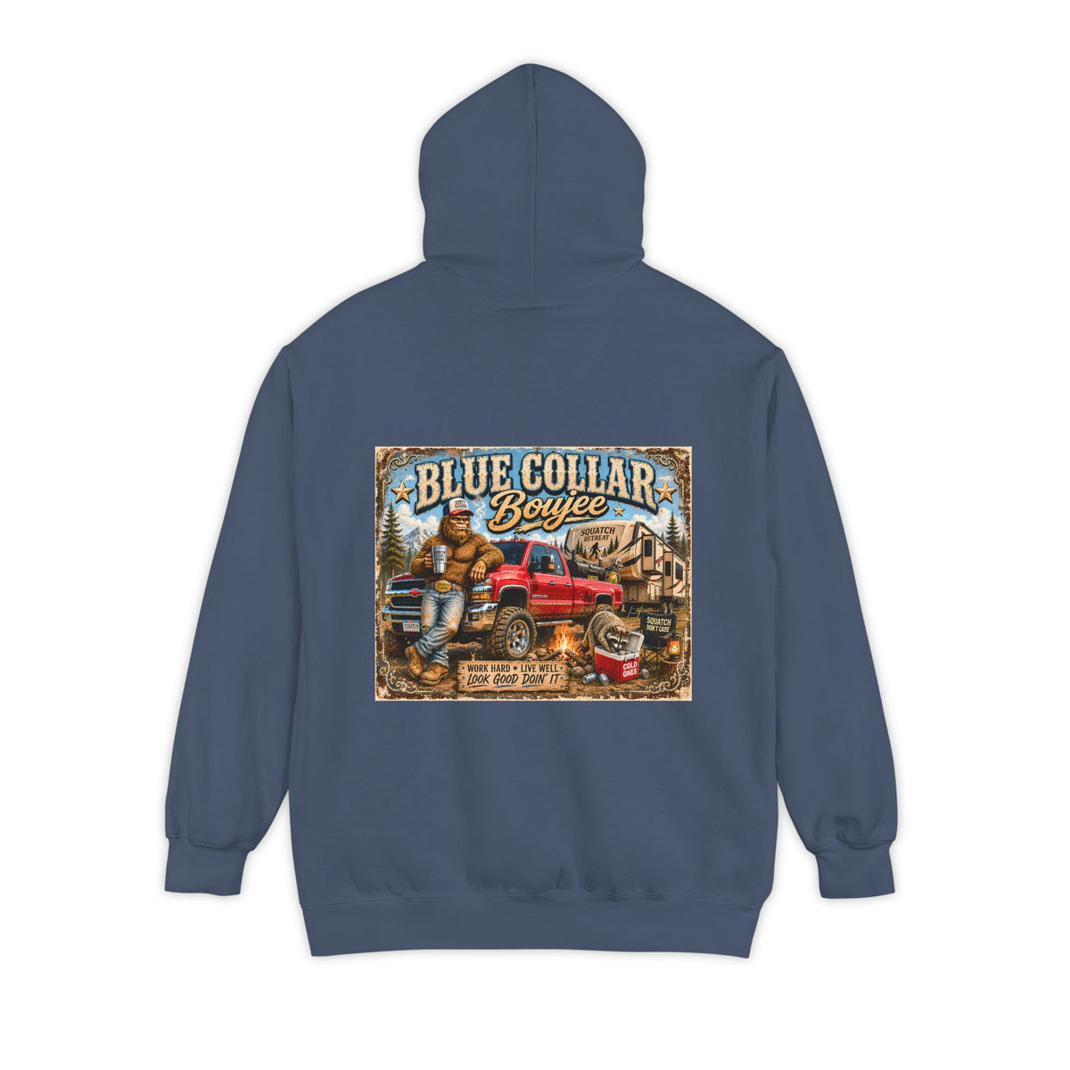 Blue Collar Hoodie Blue Collar Boujee Mens Hoodie Truck Camping Sweatshirt Tradesman Gift for Him Workwear Gift