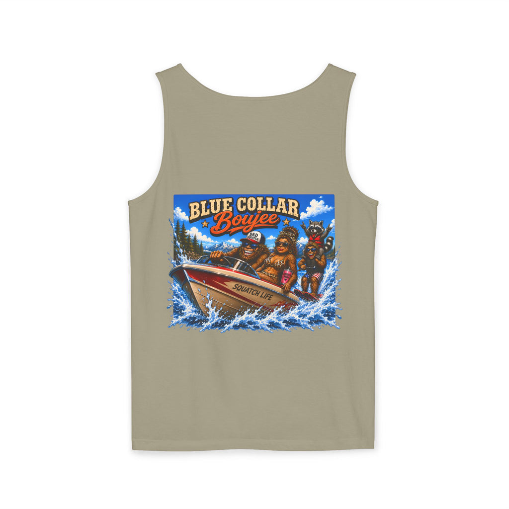 Blue Collar Bouyee Boat Tank Top | Graphic Summer Fishing Workboat Design