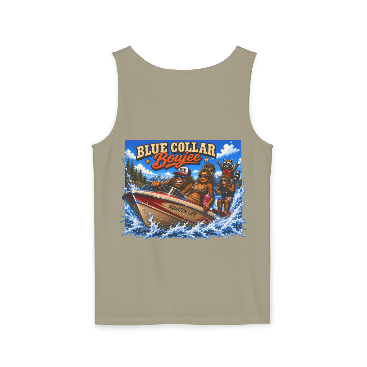 Blue Collar Bouyee Boat Tank Top | Graphic Summer Fishing Workboat Design