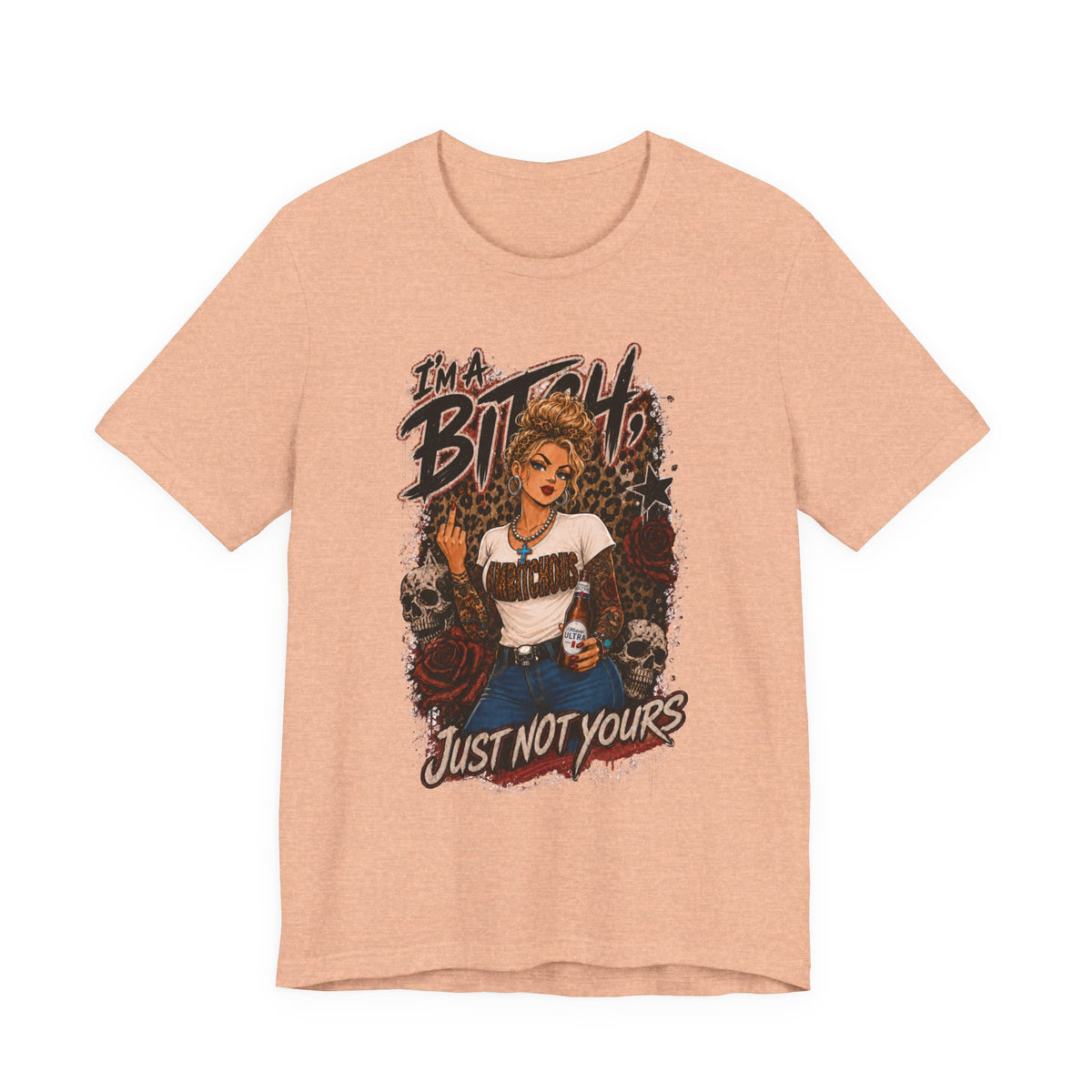 I'm a Bitch Just Not Yours tee | Retro Pinup Skull Graphic Shirt