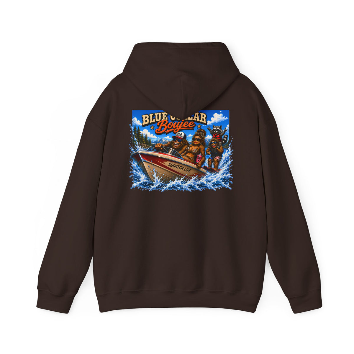 Blue Collar Boujee Boating Hoodie, Sasquatch Boat Sweatshirt, Unisex Gildan 18500 Hoodie, Lake Life Gift for Men
