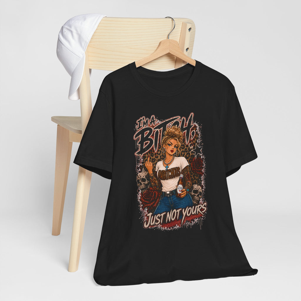 I'm a Bitch Just Not Yours tee | Retro Pinup Skull Graphic Shirt