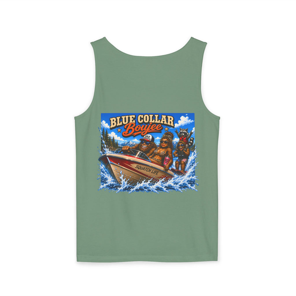 Blue Collar Bouyee Boat Tank Top | Graphic Summer Fishing Workboat Design