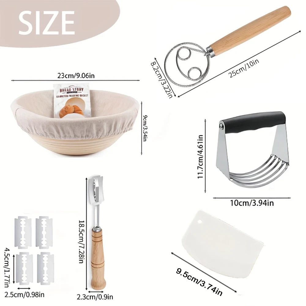 Sourdough Bread Proofing Basket Set