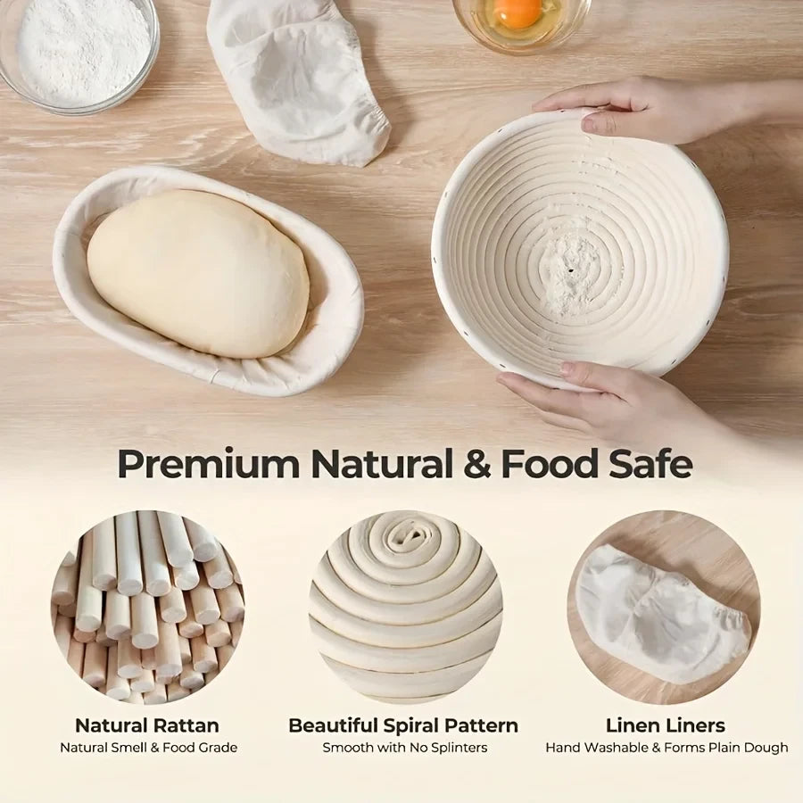 Sourdough Bread Proofing Basket Set
