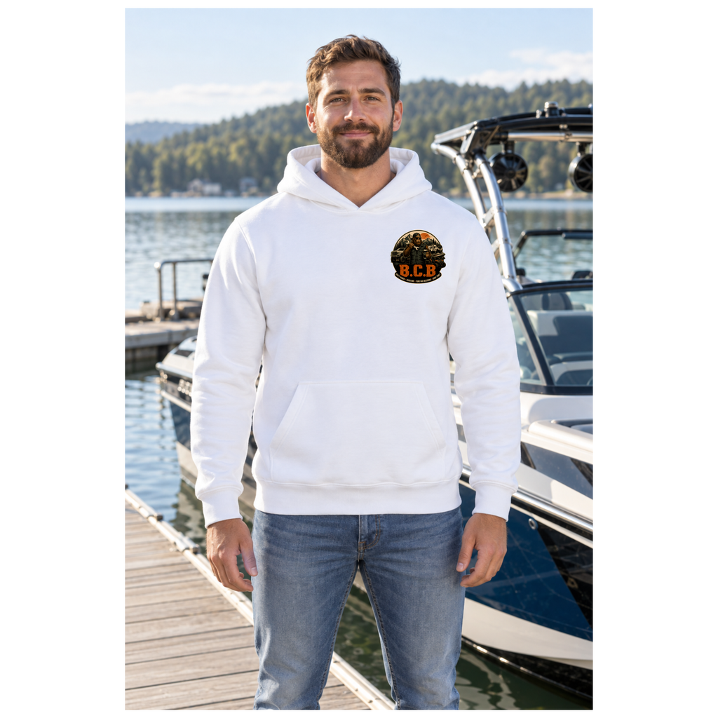 Blue Collar Boujee Boating Hoodie, Sasquatch Boat Sweatshirt, Unisex Gildan 18500 Hoodie, Lake Life Gift for Men