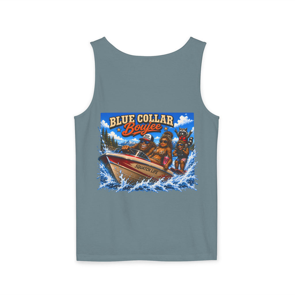 Blue Collar Bouyee Boat Tank Top | Graphic Summer Fishing Workboat Design