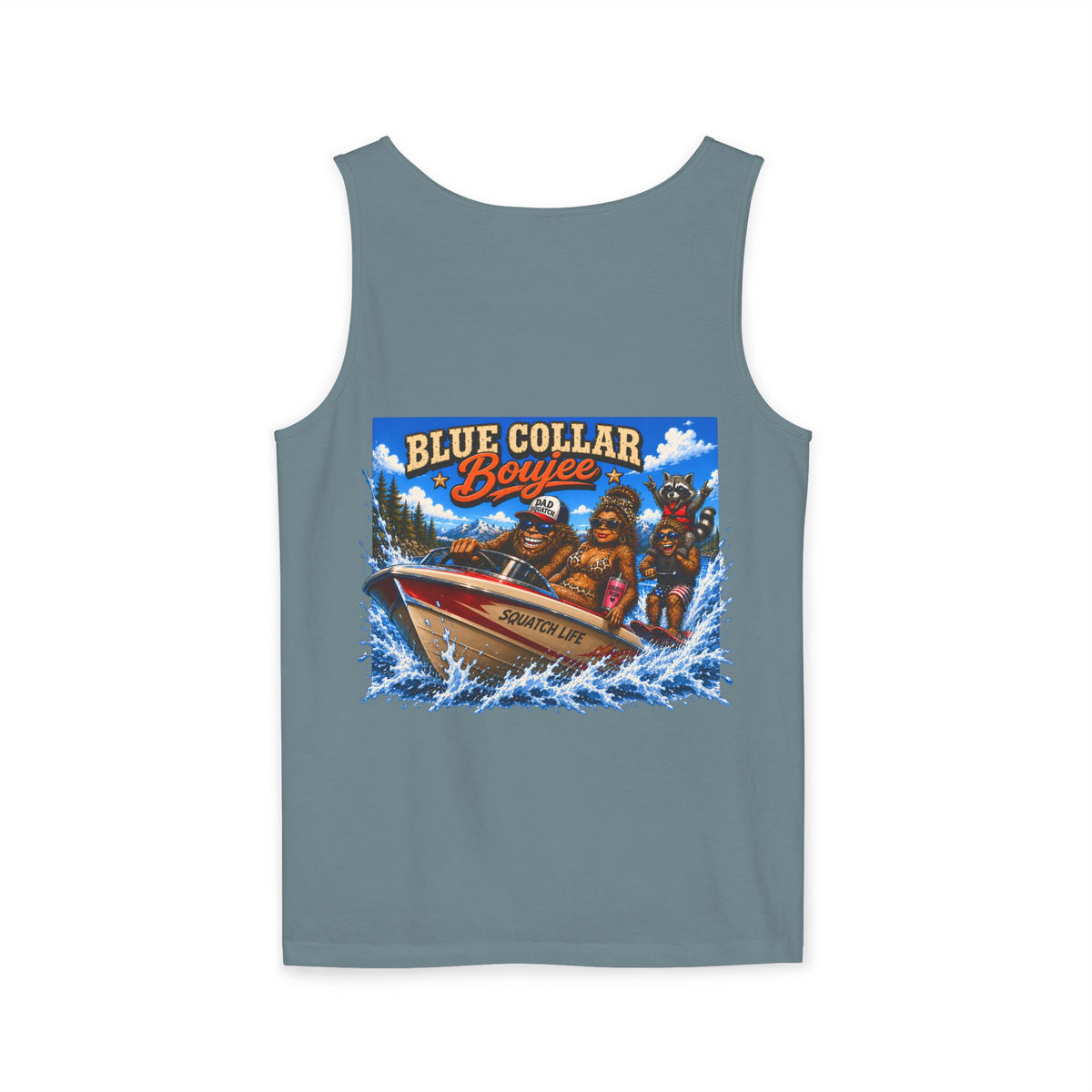 Blue Collar Bouyee Boat Tank Top | Graphic Summer Fishing Workboat Design