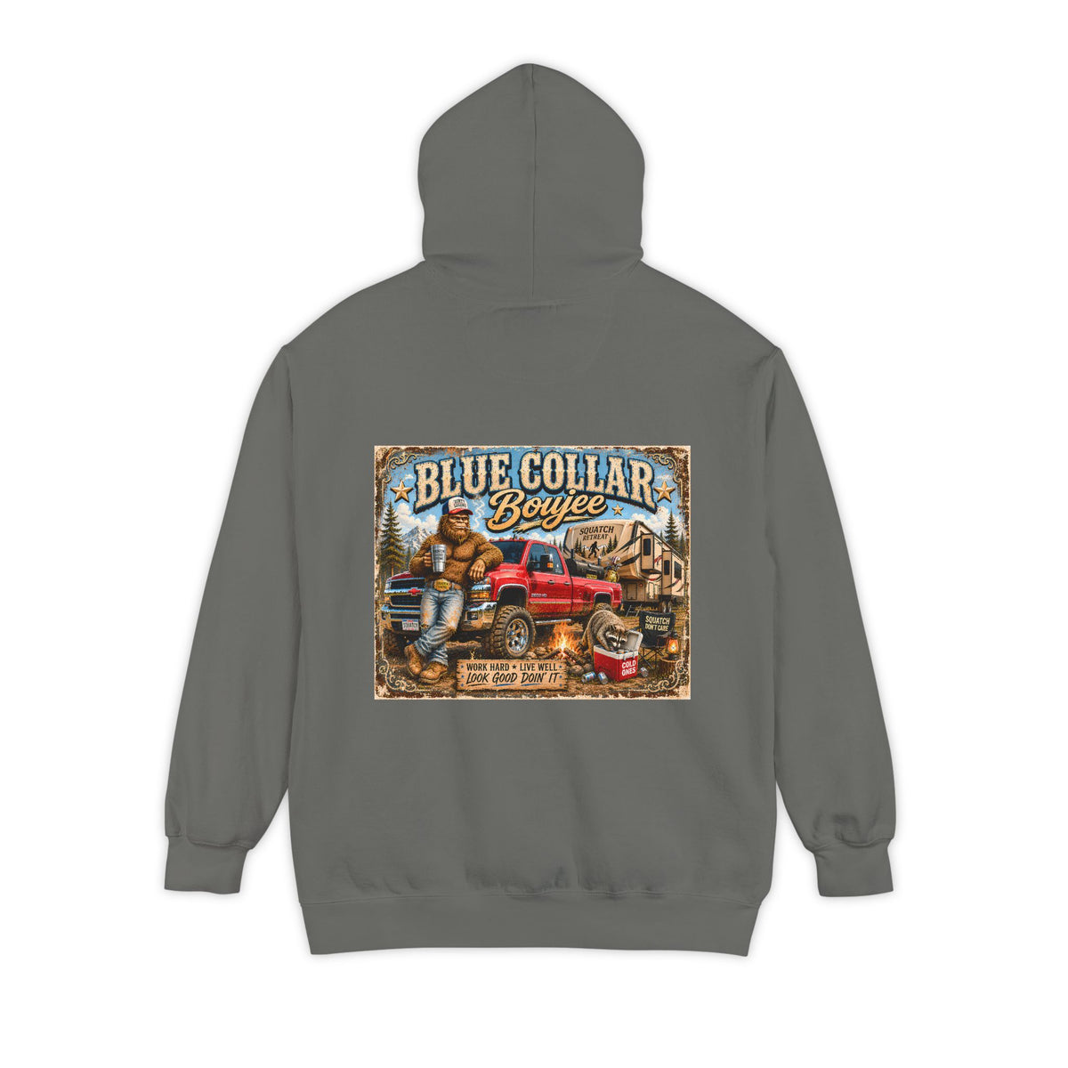 Blue Collar Hoodie Blue Collar Boujee Mens Hoodie Truck Camping Sweatshirt Tradesman Gift for Him Workwear Gift