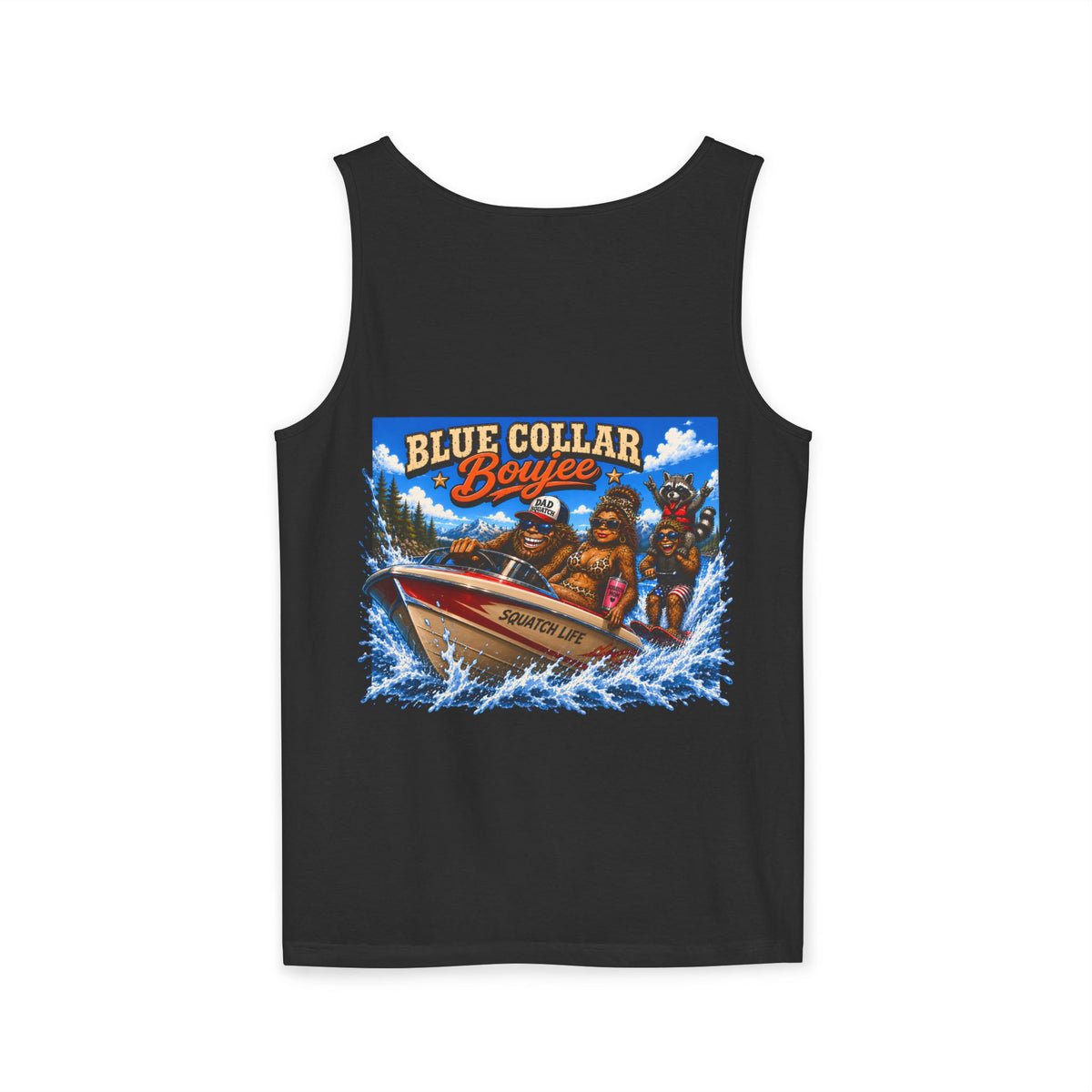 Blue Collar Bouyee Boat Tank Top | Graphic Summer Fishing Workboat Design