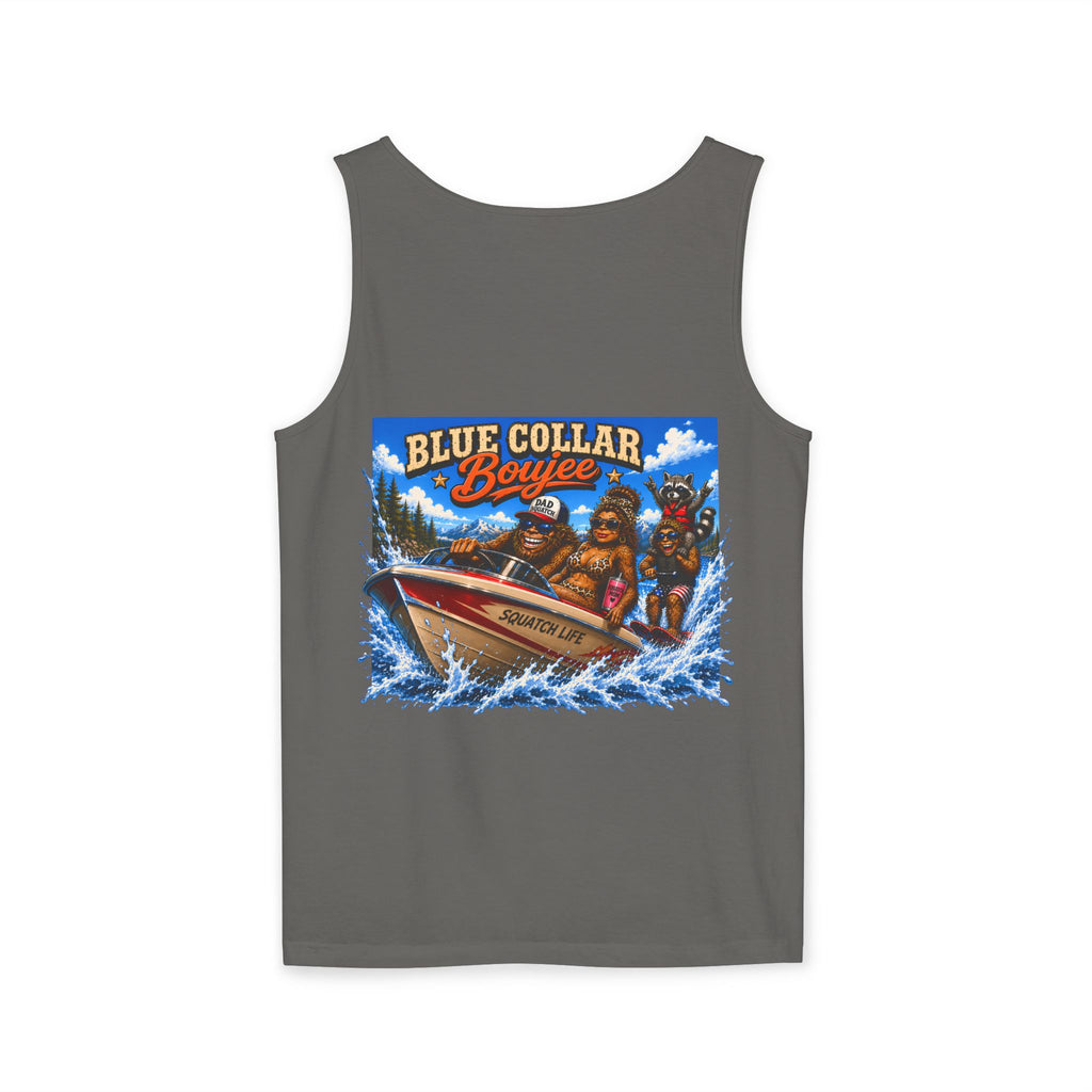 Blue Collar Bouyee Boat Tank Top | Graphic Summer Fishing Workboat Design