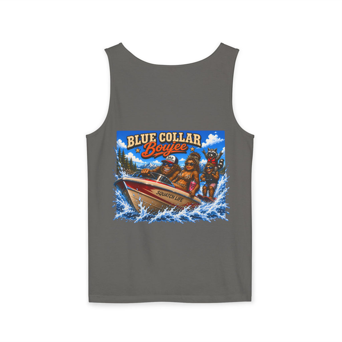 Blue Collar Bouyee Boat Tank Top | Graphic Summer Fishing Workboat Design